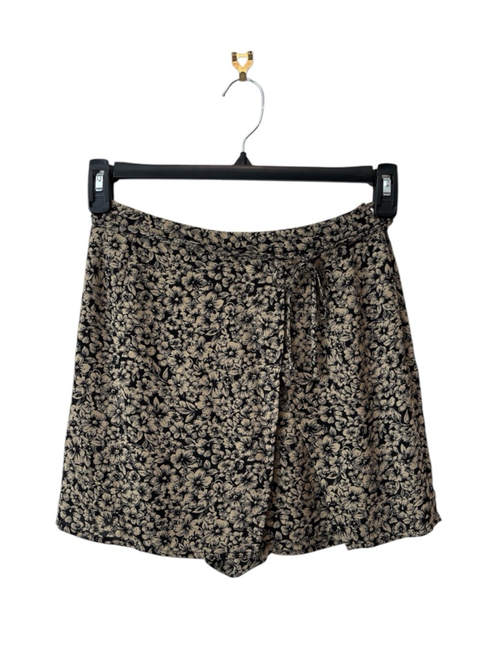 Banana Republic Floral Wrap Skort | High Rise | Rayon | Black Tan | BR | Office